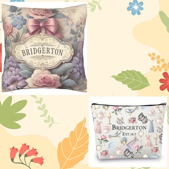 Bridgerton Floral Cushion Cover and Pouch Set - Picture 1 of 5